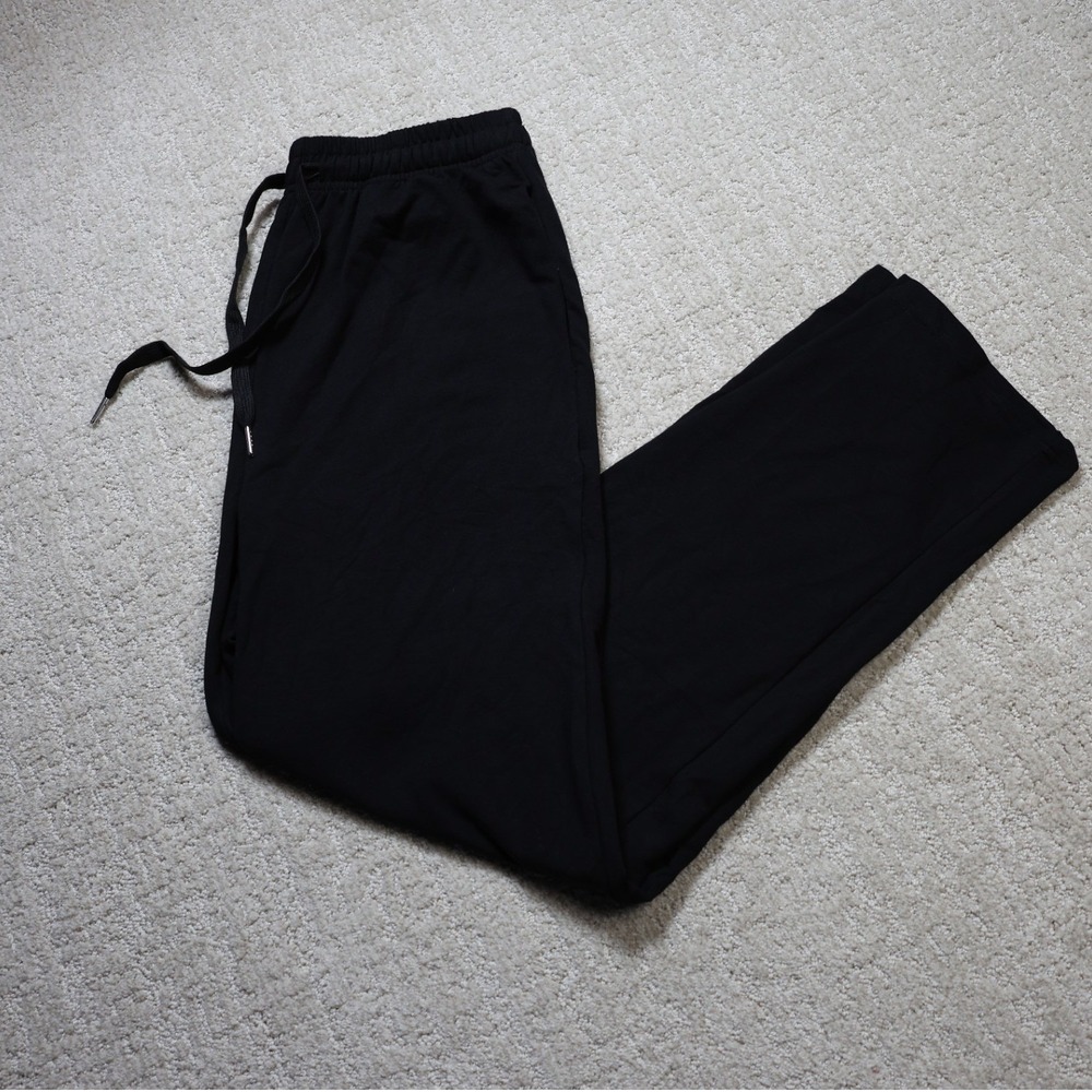 Coofandy Mens Black Lounge Pants Drawstring Elastic Waist Joggers Size S NEW